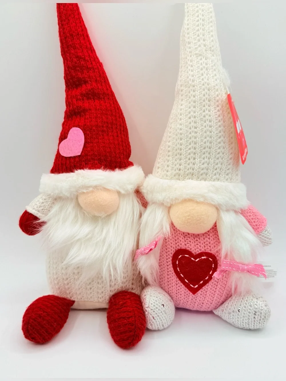 Gnomes Valentines or Christmas Plush Decoration Bean Bag Weighted Base 16”